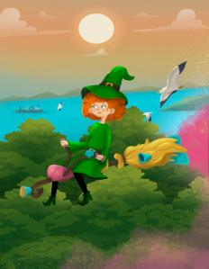 Henrietta Hedgekin flying over Gillyford.